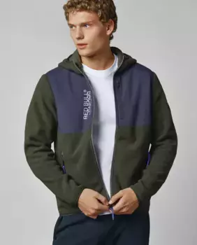 Мужская гибридная куртка в стиле колор-блок с капюшоном Pepe Jeans, темно-зеленый