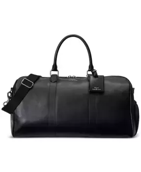 Мужская гладкая кожаная сумка Duffel Polo Ralph Lauren, черный