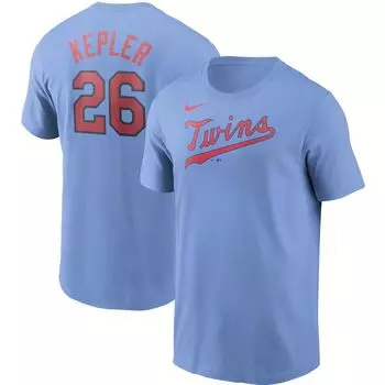 Мужская голубая футболка Max Kepler Minnesota Twins с именем и номером Nike