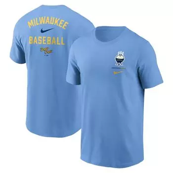 Мужская голубая футболка Milwaukee Brewers City Connect 2-Hit Nike