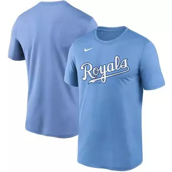 Мужская голубая футболка Nike Kansas City Royals Wordmark Legend