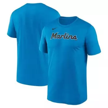 Мужская голубая футболка с надписью Miami Marlins New Legend Nike