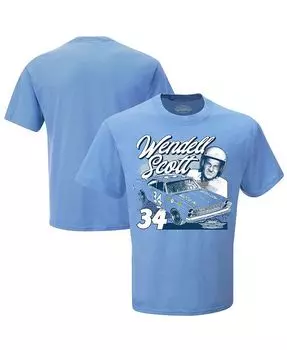 Мужская голубая футболка с рисунком 1-Spot Wendell Scott Checkered Flag Sports, синий