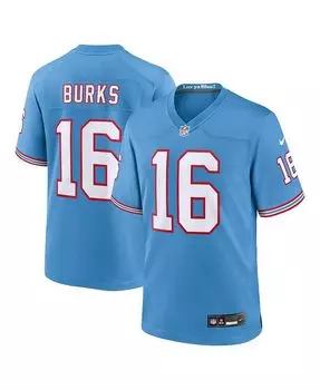 Мужская голубая футболка Treylon Burks Tennessee Titans Oilers Throwback Alternate Game Player Nike, синий