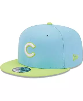 Мужская голубая и неоново-зеленая кепка Chicago Cubs Spring Basic двухцветная кепка Snapback 9FIFTY New Era