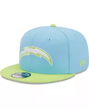 Мужская голубая, неоново-зеленая бейсболка Los Angeles Chargers Two-Tone Color Pack 9FIFTY Snapback Hat New Era, синий