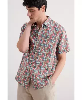 Мужская голубая рубашка с коротким рукавом Heron Seasalt Cornwall, красный