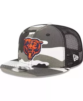 Мужская городская камуфляжная кепка Chicago Bears 9FIFTY Trucker Snapback New Era, зеленый