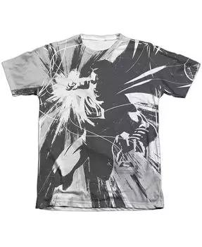 Мужская графическая контрастная футболка с коротким рукавом из полиэстера/хлопка для взрослых Batman V Superman, белый