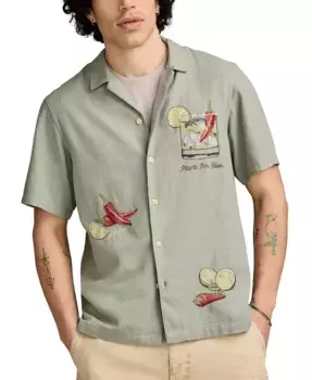 Мужская графическая рубашка на пуговицах с коротким рукавом Vice Camp Lucky Brand, зеленый