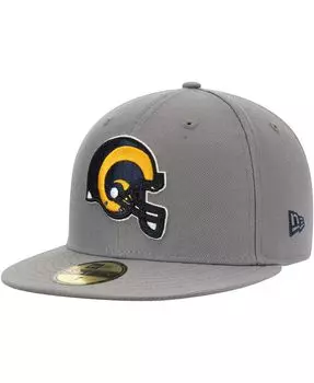 Мужская графитовая приталенная шляпа Los Angeles Rams Throwback Logo Storm 59FIFTY New Era