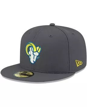 Мужская графитовая приталенная шляпа Los Angeles Rams Alternate Logo Storm II 59FIFTY New Era