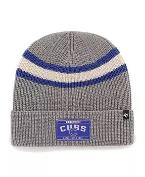 Мужская графитовая вязаная шапка Chicago Cubs Penobscot с манжетами '47 Brand, серый