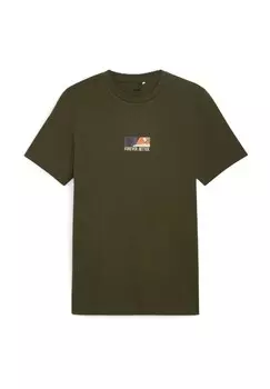 Мужская хлопковая футболка Better Sportswear PUMA, цвет 70 Dark Olive