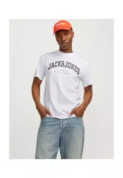 Мужская хлопковая футболка Ecaleb Varsity ORIGINALS by JACK & JONES, белый