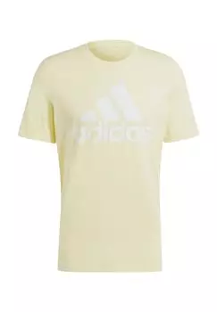 Мужская хлопковая футболка Essentials Adidas, цвет Almyel/white