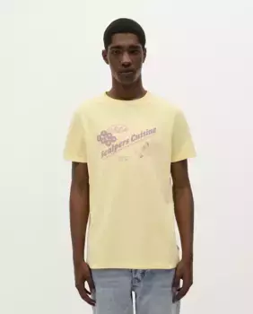 Мужская хлопковая футболка классического кроя Scalpers, желтый