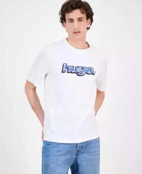 Мужская хлопковая футболка Nugibol с логотипом Hugo Boss, белый
