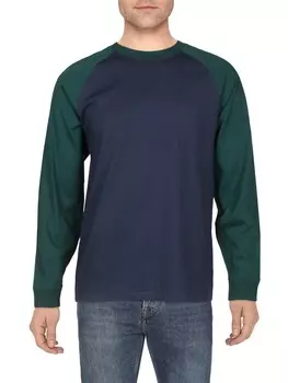 Мужская хлопковая футболка реглан Levi's, цвет Navy/Green
