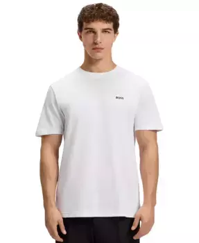 Мужская хлопковая футболка Regular Fit из пике Hugo Boss, белый
