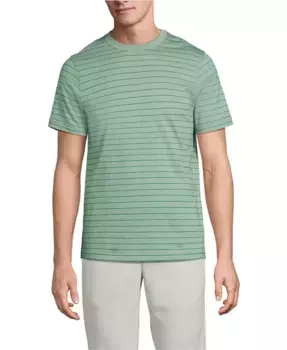 Мужская хлопковая футболка с коротким рукавом из Supima Lands' End, зеленый