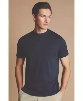 Мужская хлопковая футболка с коротким рукавом Tyrwhitt Tee Charles Tyrwhitt, синий