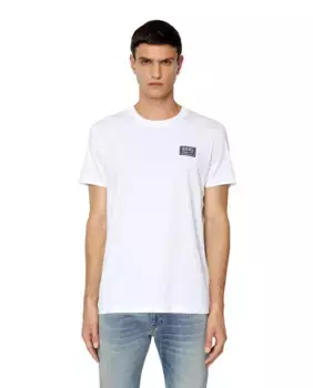 Мужская хлопковая футболка с короткими рукавами Diesel, белый