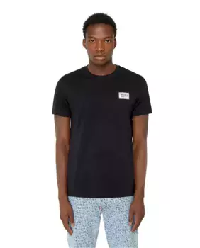 Мужская хлопковая футболка с короткими рукавами Diesel, черный