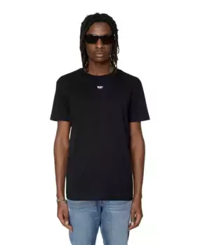 Мужская хлопковая футболка с короткими рукавами Diesel, черный