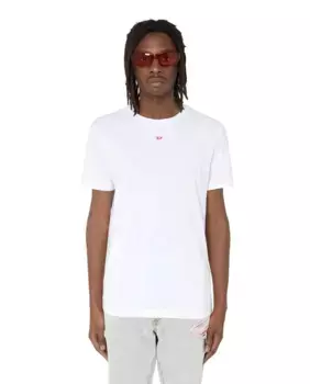 Мужская хлопковая футболка с короткими рукавами Diesel, белый