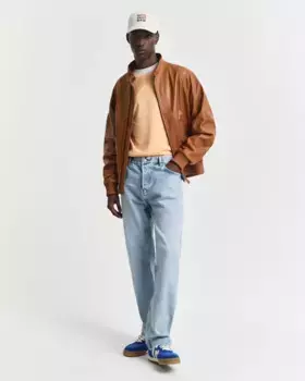 Мужская хлопковая футболка с короткими рукавами Gant, оранжевый