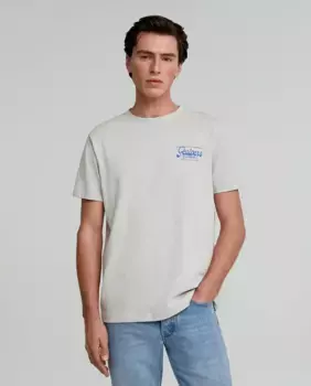 Мужская хлопковая футболка с короткими рукавами Scalpers, светло-серый