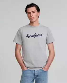Мужская хлопковая футболка с короткими рукавами Scalpers, серый