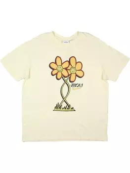 Мужская хлопковая футболка с круглым вырезом и рисунком Cotton On, экрю