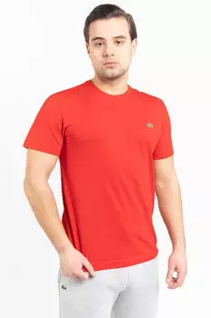 Мужская хлопковая футболка с круглым вырезом Lacoste Lacoste, красный
