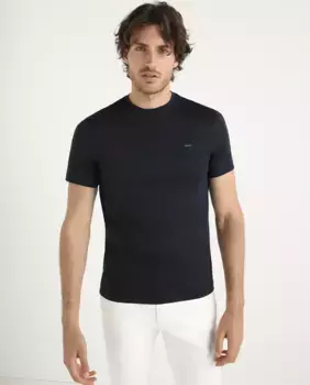 Мужская хлопковая футболка с круглым вырезом Michael Kors, тёмно-синий