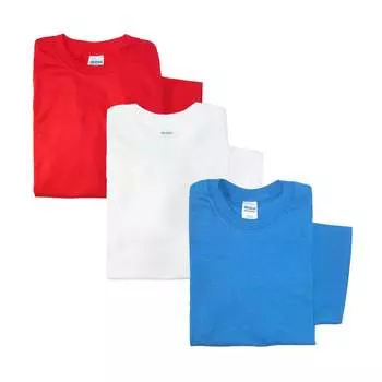 Мужская хлопковая футболка с круглым вырезом (упаковка из 3 шт.) Gildan, цвет red, royal, white