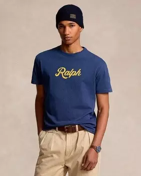 Мужская хлопковая футболка с логотипом Ralph Polo Ralph Lauren, темно-синий
