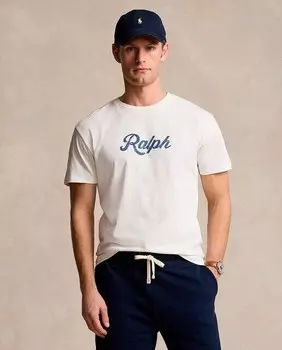 Мужская хлопковая футболка с логотипом Ralph Polo Ralph Lauren, светло-бежевый