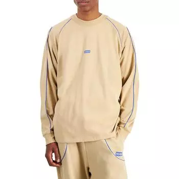 Мужская хлопковая футболка с окантовкой HUGO, цвет medium beige