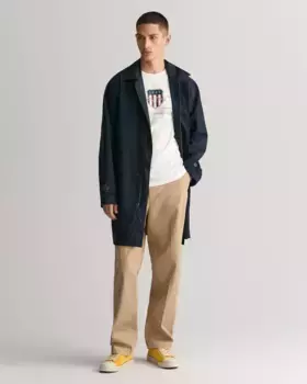 Мужская хлопковая футболка с принтом спереди Gant, белый