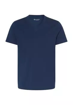 Мужская хлопковая футболка с v-образным вырезом GALERIA essentials, темно-синий