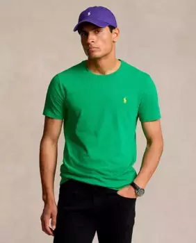 Мужская хлопковая футболка с вышитым логотипом Polo Ralph Lauren, зеленый