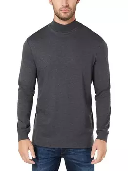 Мужская хлопковая футболка с высоким воротником Club Room, цвет Charcoal Heather