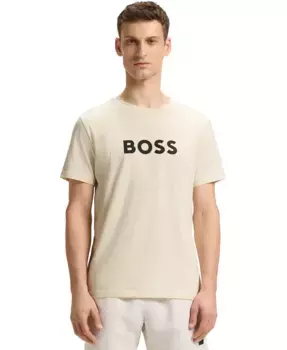 Мужская хлопковая футболка с защитой от ультрафиолета SPF 50+ Hugo Boss, белый