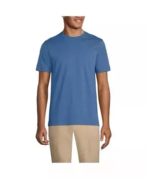 Мужская хлопковая футболка Supima с короткими рукавами Lands' End, синий