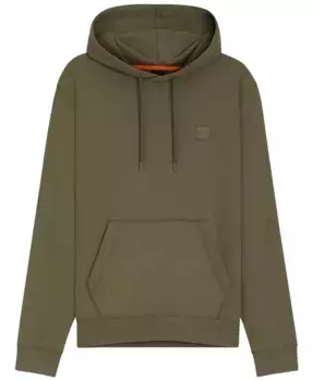 Мужская хлопковая худи с логотипом Regular-Fit Hugo Boss, зеленый