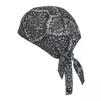 Мужская хлопковая кепка без подкладки с узором пейсли Biker Do Rag CTM, черный