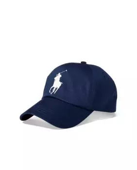Мужская хлопковая кепка с большой пони Polo Ralph Lauren, тёмно-синий