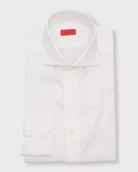 Мужская хлопковая классическая рубашка Isaia, цвет White